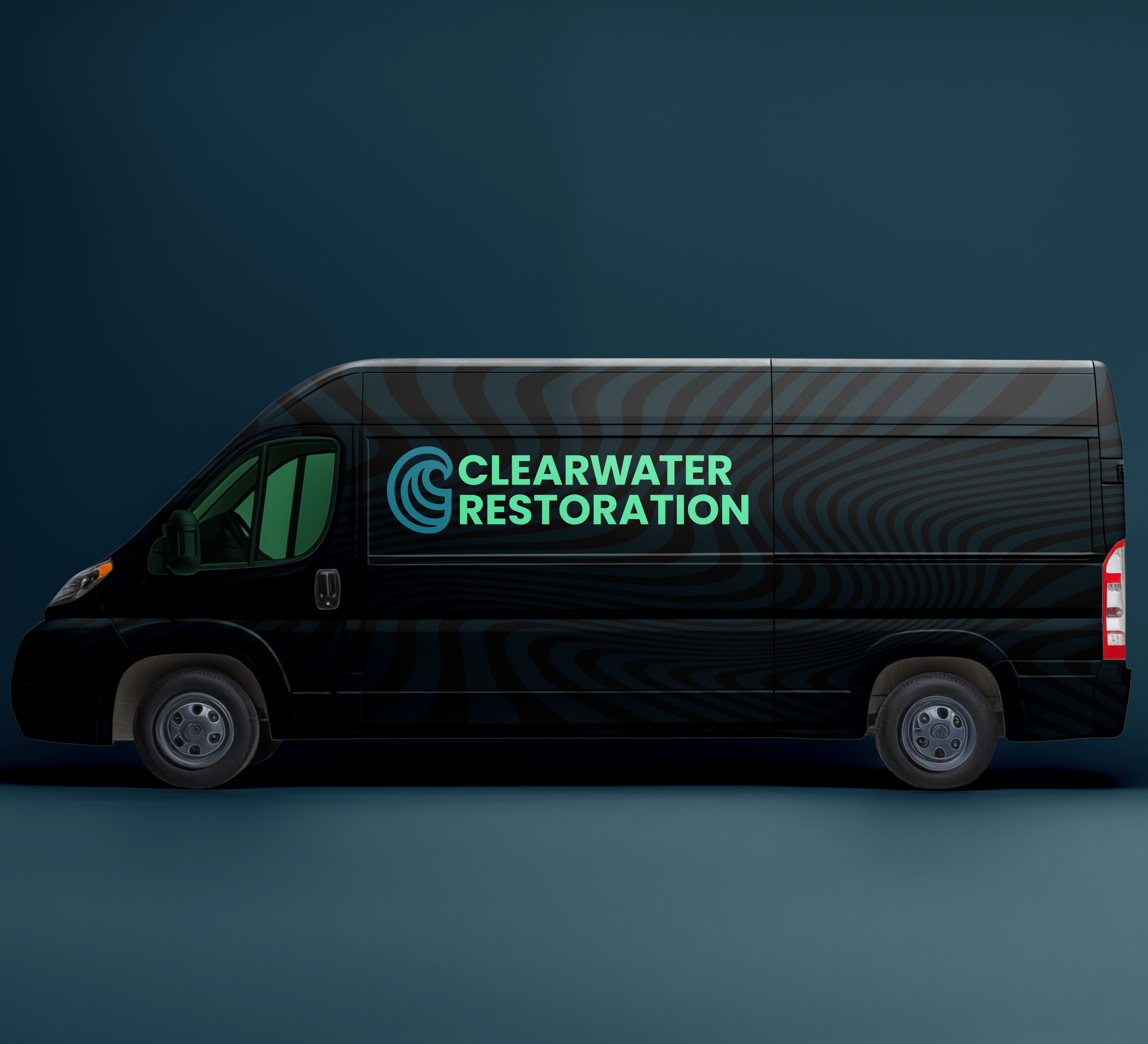 Clearwater Restoration water damage repair van in Cincinnati